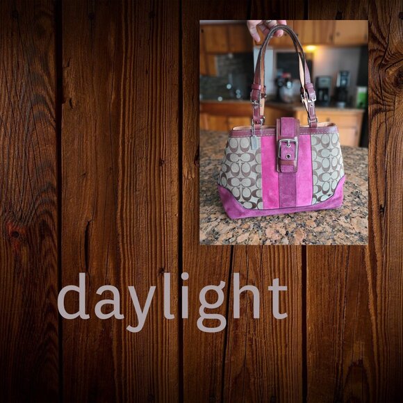 COACH Vintage Carryall Satchel in pink and signature wallet set - Picture 4 of 15